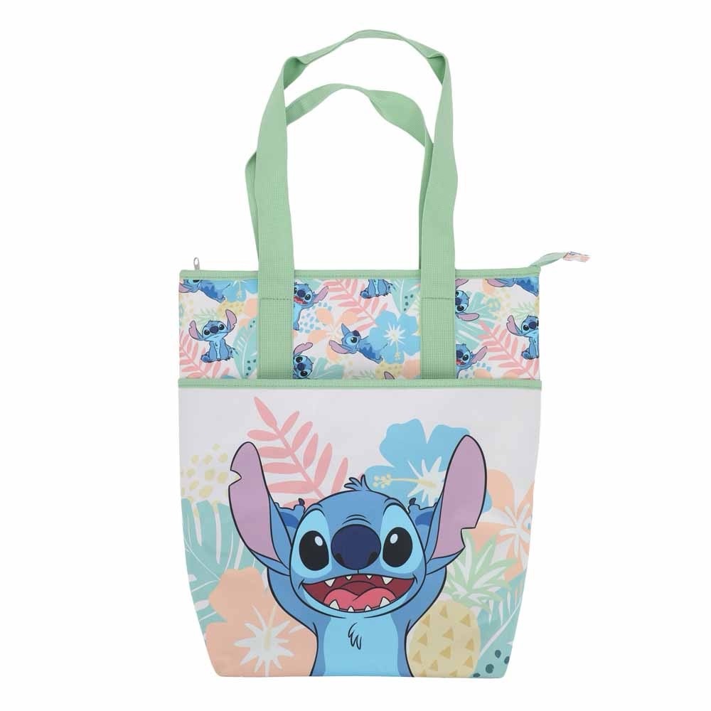Stitch Insulated Cooler Tote Bag with Green Straps